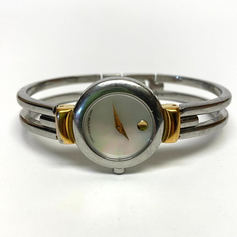 LADIES MOVADO Mother of Pearl TWO TONE BANGLE SWISS