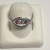 14K Beautiful White Gold Oval Pink Stud With Diamond Woman Ring 14K Beautiful White Gold Oval Pink Stud With Diamond Woman Ring