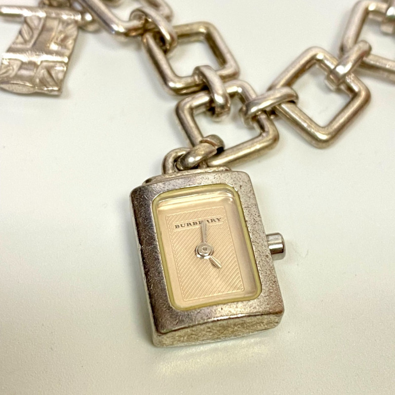 Burberry BU5200 Sterling Silver 10 Charms Dangle Bracelet Watch 7.5 in Burberry BU5200 Sterling Silver 10 Charms Dangle Bracelet Watch 7.5 in