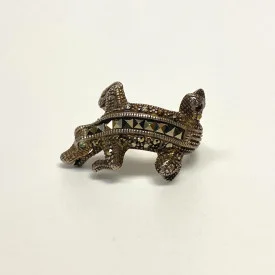 Vintage Sterling Silver 925 Marcasite Wrap Ring Figural Alligator Crocodile
