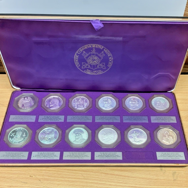 CCMS Catholic Commemorative Medal Society 12 Apostles Sterling Silver Proof Set