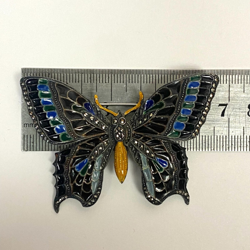 Vintage Alice Caviness Germany Enamel Sterling Silver Butterfly Brooch Vintage Alice Caviness Germany Enamel Sterling Silver Butterfly Brooch