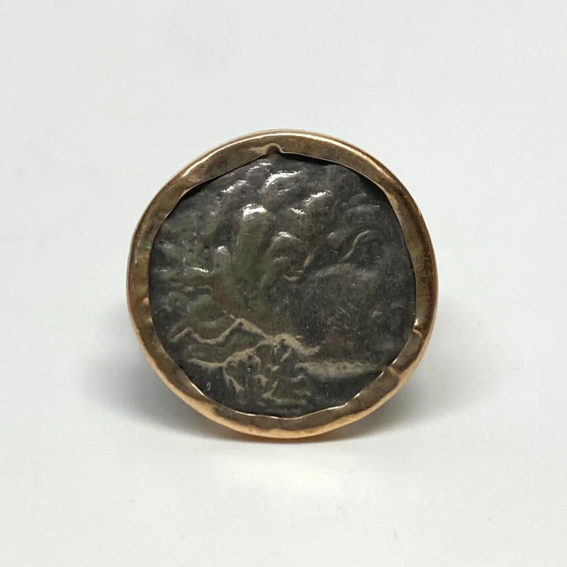 Alexander The Great Coin Ring 14K Gold and Sterling Silver, Size 7