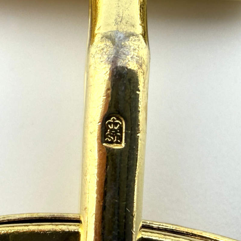 Vintage NINA RICCI Gold Tone Plated Tiger's Eye Cufflinks France Hallmarked