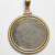 Tibet Ga-den Tangka 800 Silver Coin Pendant Framed In 18K Gold.