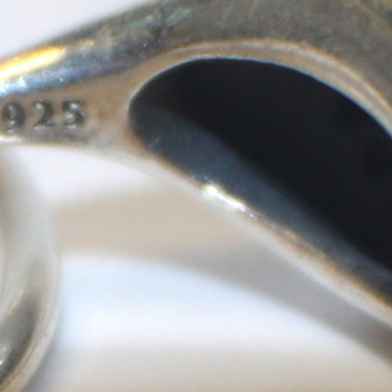 PANDORA Silver Large Pave Black Crystal Ring 190888NCK Size 54 / 7