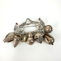 Antique Brazilian Amulet Silver Brooch Pin PENCA DE BALANGANDAN with 7 Charms