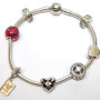 Pandora "Happy Birthday" Charms Sterling Silver Bracelet **7 Charms**