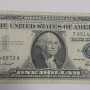 1957 One Dollar Bill Silver Certificate Average Circulated Blue Seal VG-AU 1957 One Dollar Bill Silver Certificate Average Circulated Blue Seal VG-AU
