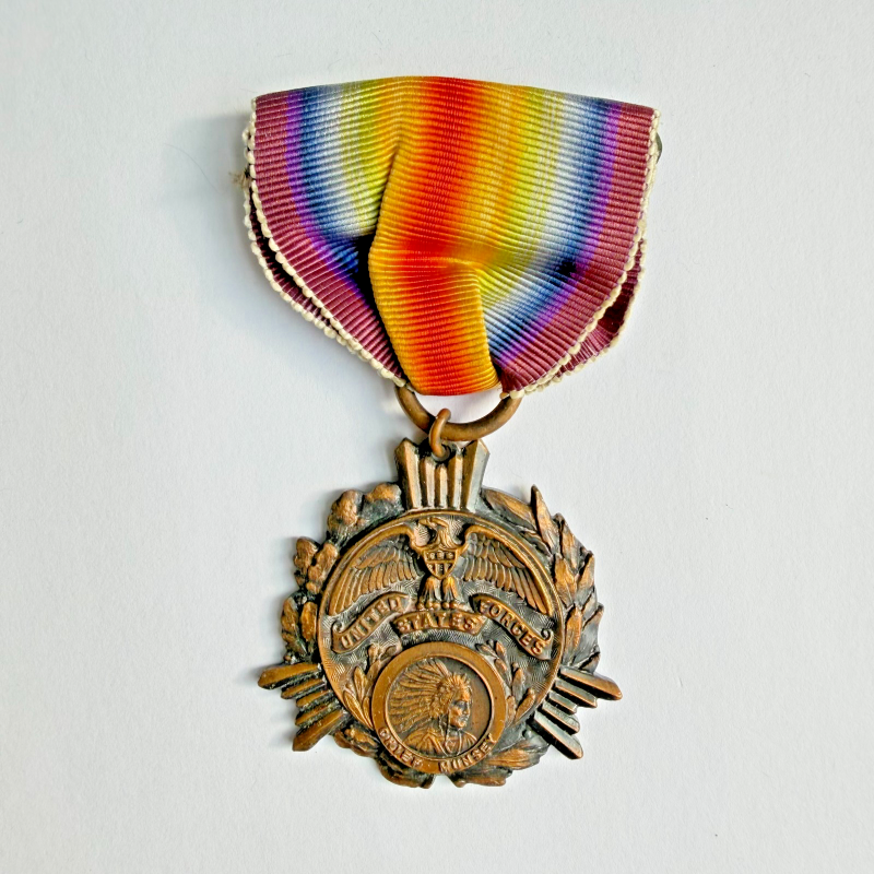 Lot of 4 Original US WWI Bronze Medals — Victory + Service Medals with Ribbons