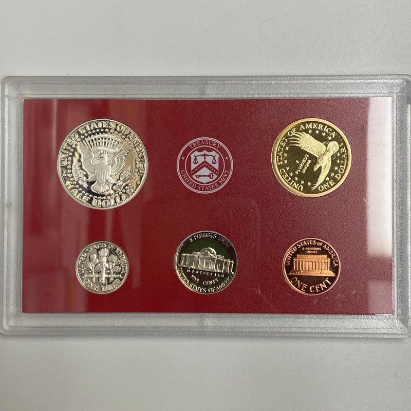 2002 US Mint Silver Proof Coin Set San Francisco 1$, 50C, 10C, 5C, 1C