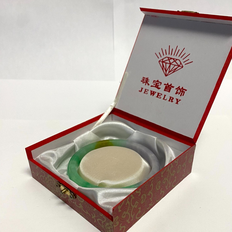 Chinese Russet Pale Mottled Soft Green Jade Bangle Bracelet 57 mm Chinese Russet Pale Mottled Soft Green Jade Bangle Bracelet 57 mm