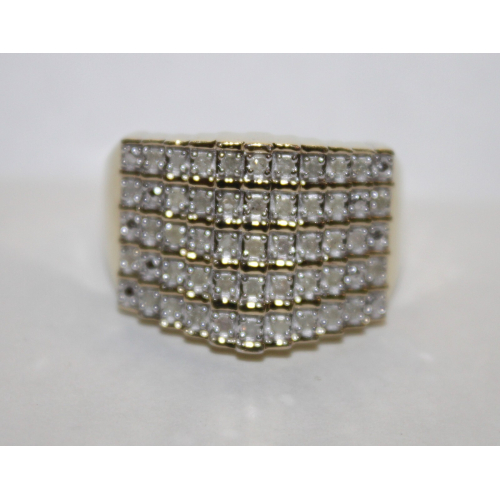 Sterling Silver Gold Plated Diamond Ring Size 12 Sterling Silver Gold Plated Diamond Ring Size 12