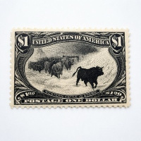 US Scott #292 1898 $1 Western Cattle in Storm Mint Unused High Grade Rare Stamp