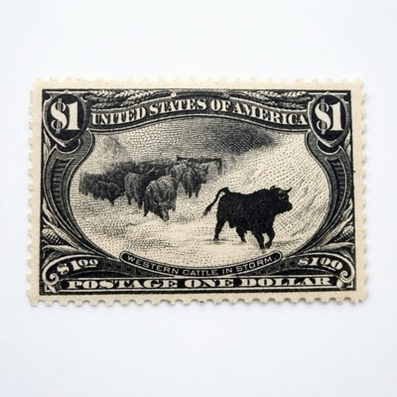 US Scott #292 1898 $1 Western Cattle in Storm Mint Unused High Grade Rare Stamp