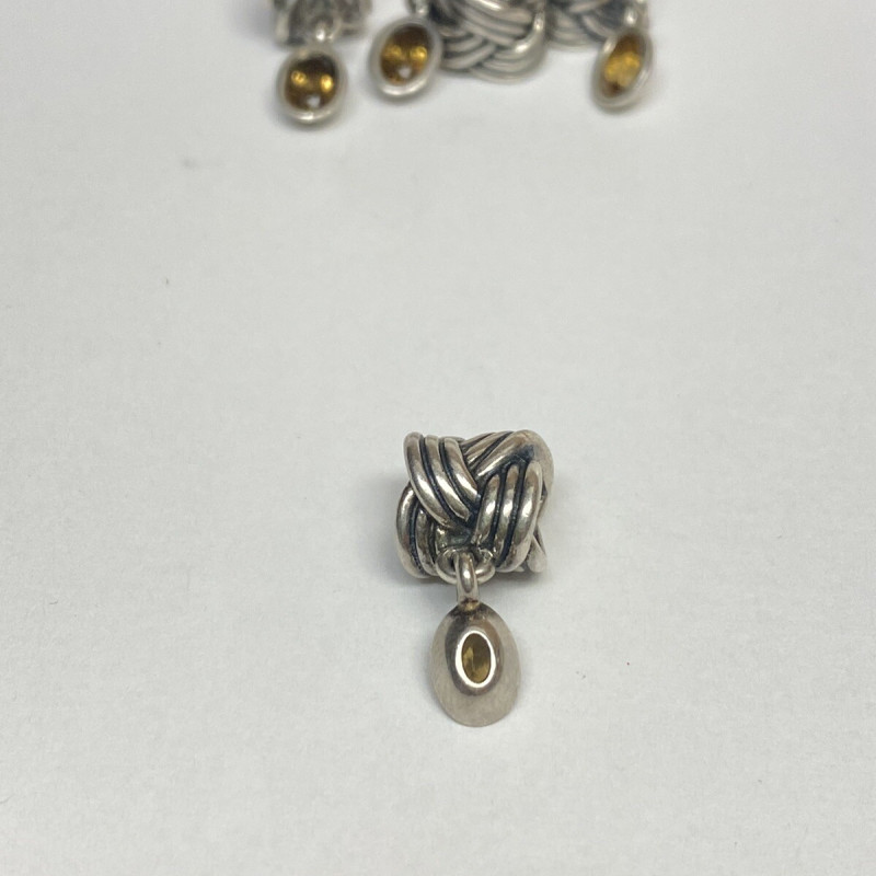 Sterling Silver Amber Gems Screw-on Bead for Charm Bracelets #4