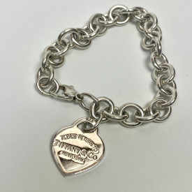 Tiffany&Co Sterling Silver Return To Tiffany Heart Tag Bracelet