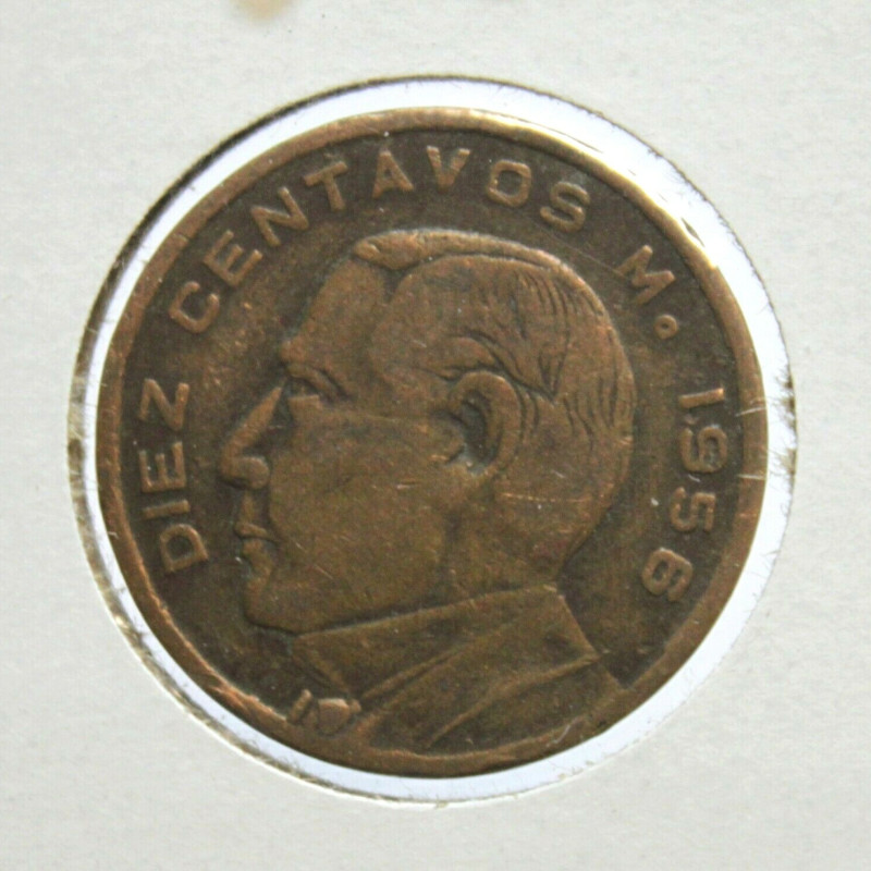 1956 Mexico ESTADOS UNIDOS MEXICANOS 10 Centavos KM# 433 