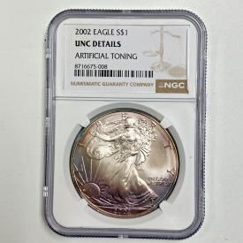 2002 $1 1-oz American Silver Eagle NGC UNC DETAILS