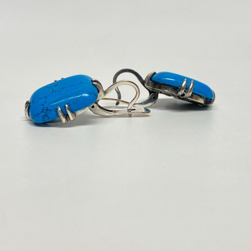 Jenavi Turquoise and Sterling Silver Earrings Vintage Jenavi Turquoise and Sterling Silver Earrings Vintage