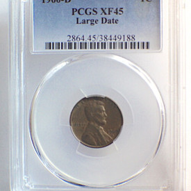 1960 D PCGS XF 45 Lincoln Memorial Penny 1c Large Date 