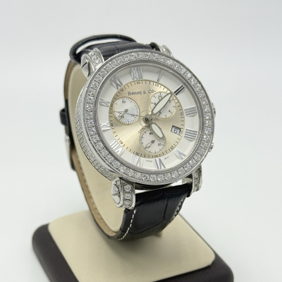 Benny & Co. Diamond Chronograph 45mm Swiss Quartz MOP Dial.#S