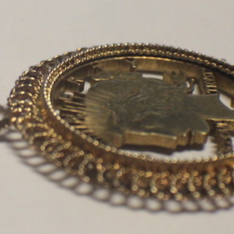 Vintage 1921 Liberty Eagle Gold Plated & Sterling Silver Custom Pendant