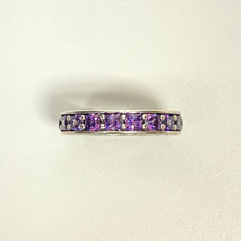 PANDORA 925 Infinity Fancy Purple CZ Stackable Ring SIZE 7 BEAUTIFUL PANDORA 925 Infinity Fancy Purple CZ Stackable Ring SIZE 7 BEAUTIFUL