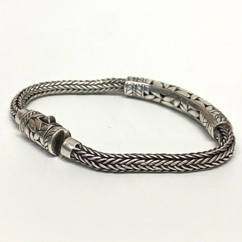 Annika Witt Bali Sterling Silver Bracelet ATI ID .925 Wheat Leaf Design 7.5&quo Annika Witt Bali Sterling Silver Bracelet ATI ID .925 Wheat Leaf Design 7.5&quo