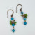 Gold Tone Aqua Blue & Light Green Chandelier Earrings Custom Jewelry