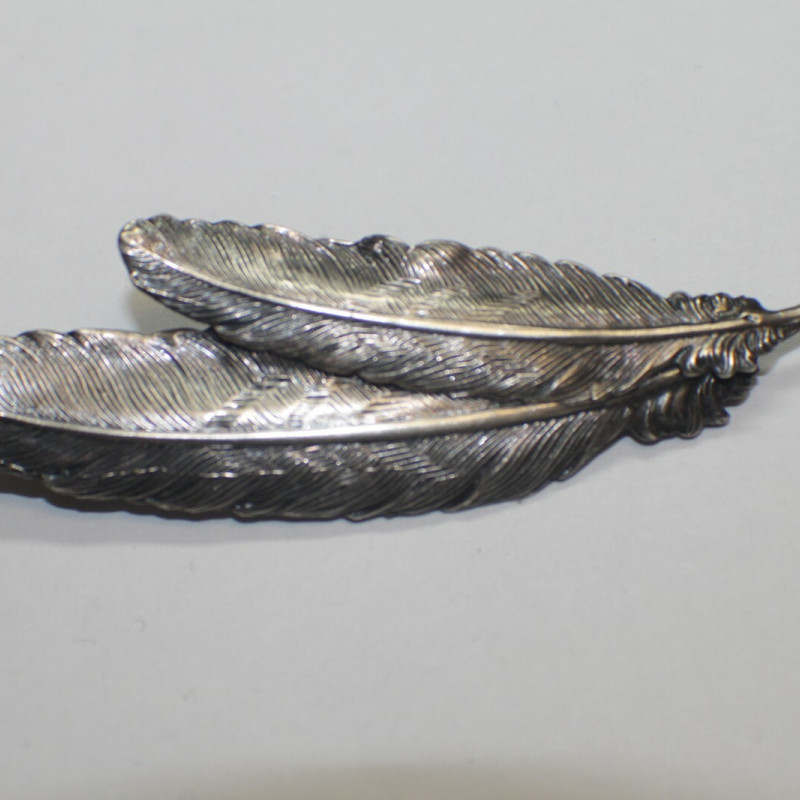 Antique DANECRAFT Sterling Silver Feather Pendant Brooch Pin Antique DANECRAFT Sterling Silver Feather Pendant Brooch Pin