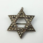 Vintage Cigned Theda Sterling Silver and Marcasite Star of David Pendant Brooch