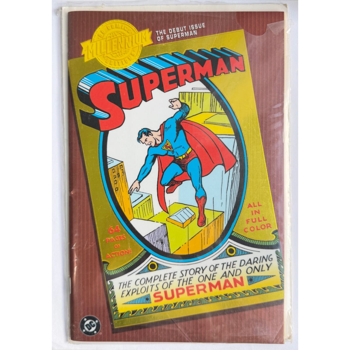 DC Millennium Edition Superman #1 (2000) Debut Issue Reprint Gold Foil Cover