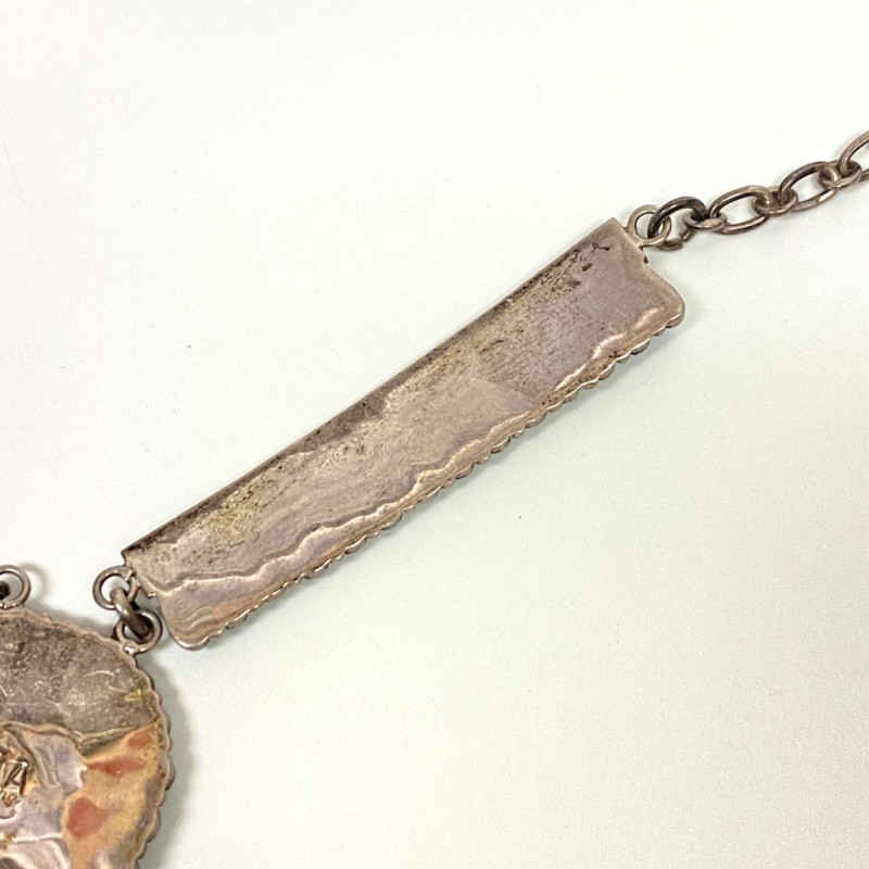 Zuni sterling silver turquoise necklace by Art Acoya