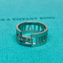 Tiffany & Co. Atlas 18K White Gold Three Diamond Open Band Ring Size 6