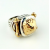 Dian Malouf Collectable Sterling Silver 14k Gold Drum Cocktail Ring Size 6