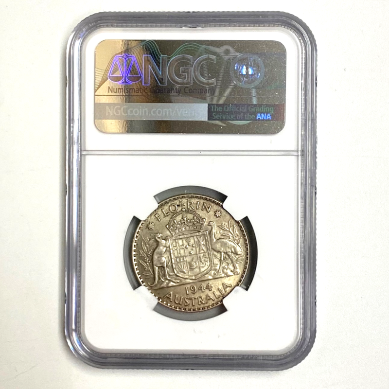 1944 NGC AU 58 Australia 2 Shillings Coin