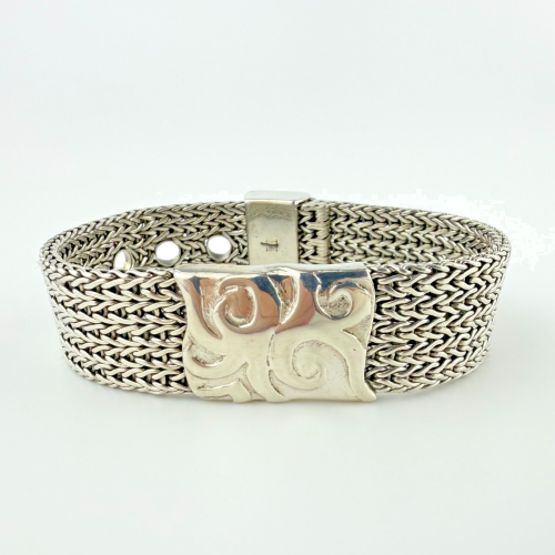 Rare Vintage John Hardy Silver Mesh Wide Buckle Women Bracelet 925 Woven Clasp Rare Vintage John Hardy Silver Mesh Wide Buckle Women Bracelet 925 Woven Clasp