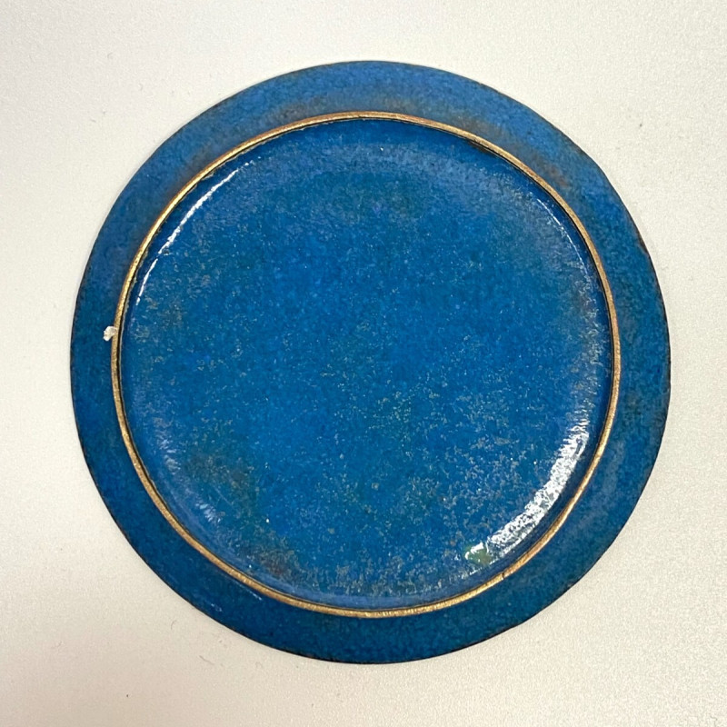 Cloisonne Enamel Chinese Miniature Tea Set Teapot Cups Tray Doll Child Blue