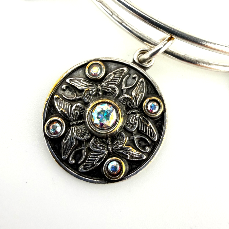 Alex and Ani WINGS OF CHANGE Silver Plating Butterfly Crystal  Bangle