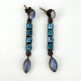 Nicky Butler NB Sterling Silver BLUE TOPAZ & MOONSTONE Dangling 925 Earrings