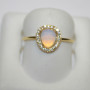 Shashi Sterling Silver Mother Pearl With White Sapphire Women's Ring Size 6.5