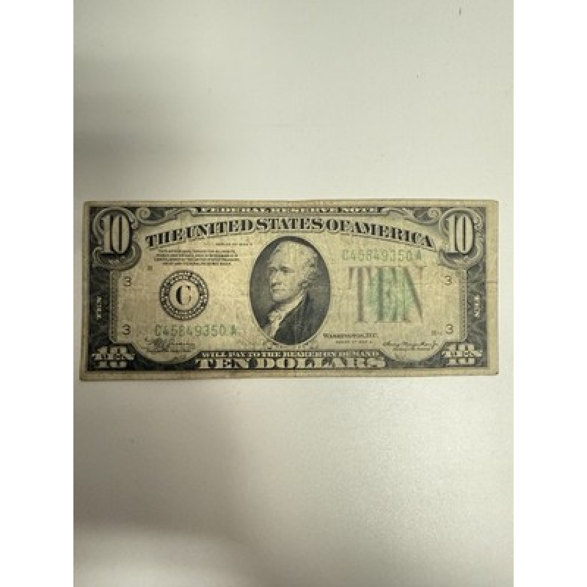 1934A $10 Federal Reserve Note Philadelphia (C) U.S. Ten Dollar Bill