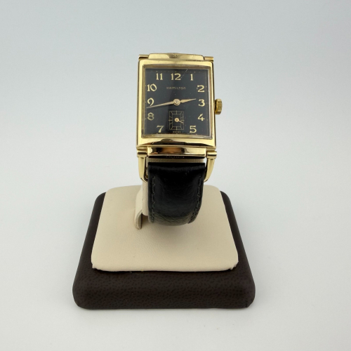 Hamilton Limited Edition No. 1791 Gold Rectangular Tank Watch Black Dial Swiss Hamilton Limited Edition No. 1791 Gold Rectangular Tank Watch Black Dial Swiss