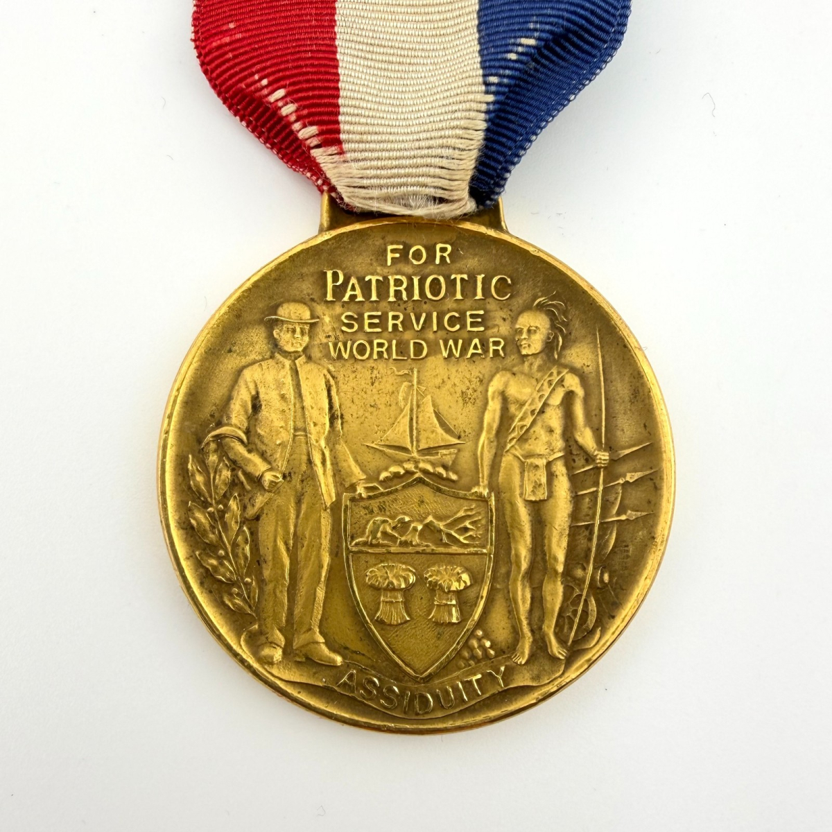 WWI Albany, NY Awarded Patriotic Service World War Medal 1917–1919 (Name & Rank)