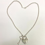Rare Tiffany & Co Silver Heart Arc Padlock Charm and Key Necklace, 16 Inches