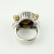 Dian Malouf Collectable Sterling Silver 14k Gold Drum Cocktail Ring Size 6