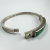 Vintage MEXICO 950 Sterling Silver Green Jade Inlay Hinged Bangle Bracelet