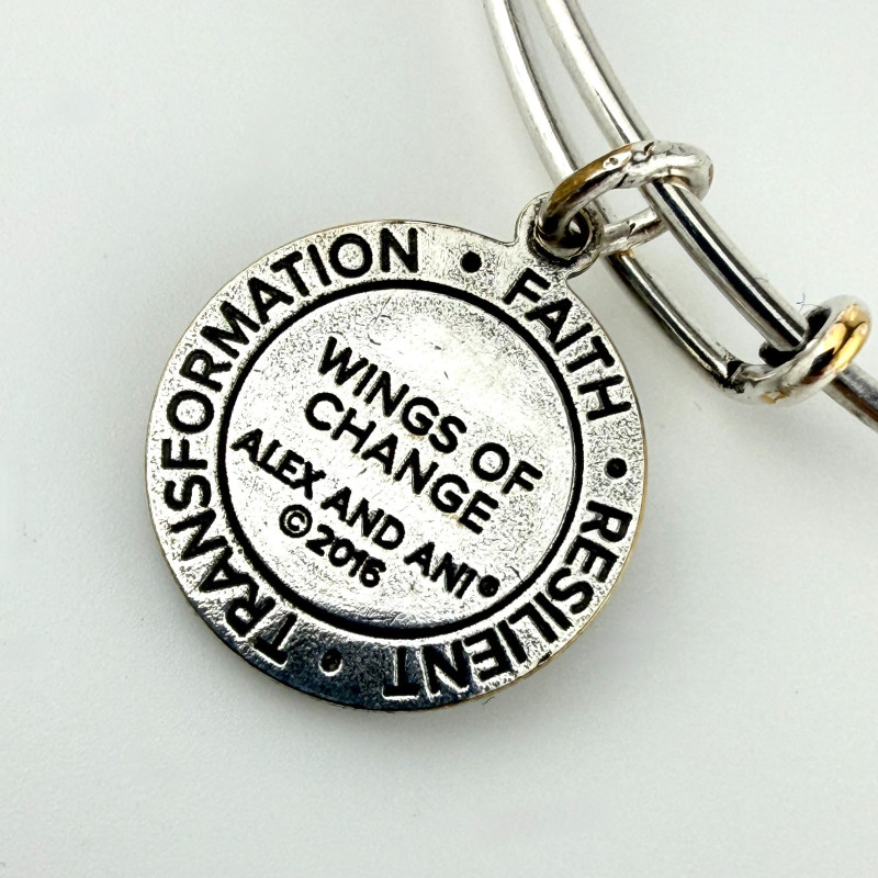 Alex and Ani WINGS OF CHANGE Silver Plating Butterfly Crystal  Bangle
