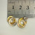 Gold Tone over Sterling Silver Two-Tone Double Circle Polished Stud Earrings Gold Tone over Sterling Silver Two-Tone Double Circle Polished Stud Earrings